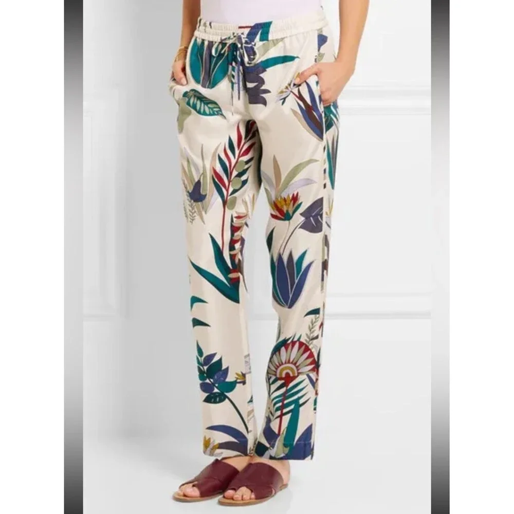 Tory Burch Adele Printed Silk-Twill Tapered Pants 2